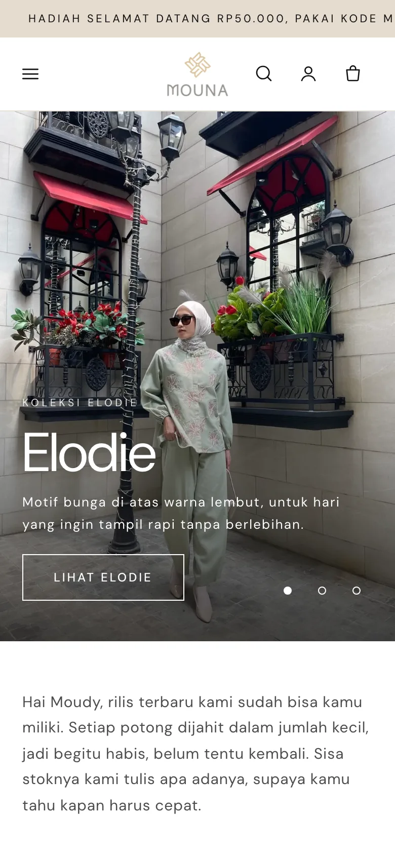 Toko online yang dilihat pembelimu — dengan nama dan warna brand-mu.